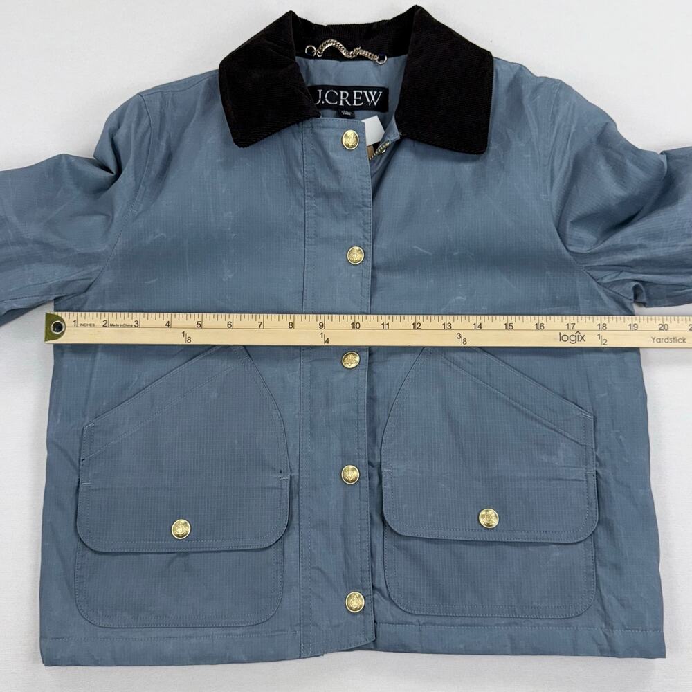 J Crew Women's Short Barn Jacket English Ripstop Cotton XXS Coastal Blue - Picture 13 of 16